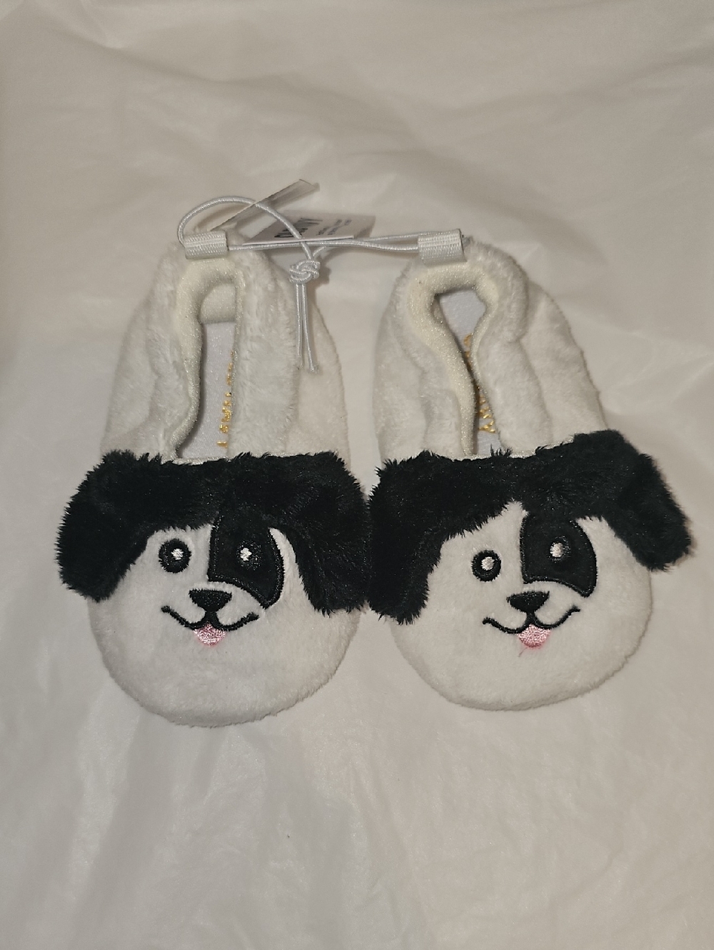 Old Navy Dog Slippers for Baby 6-12 Months White, Black New